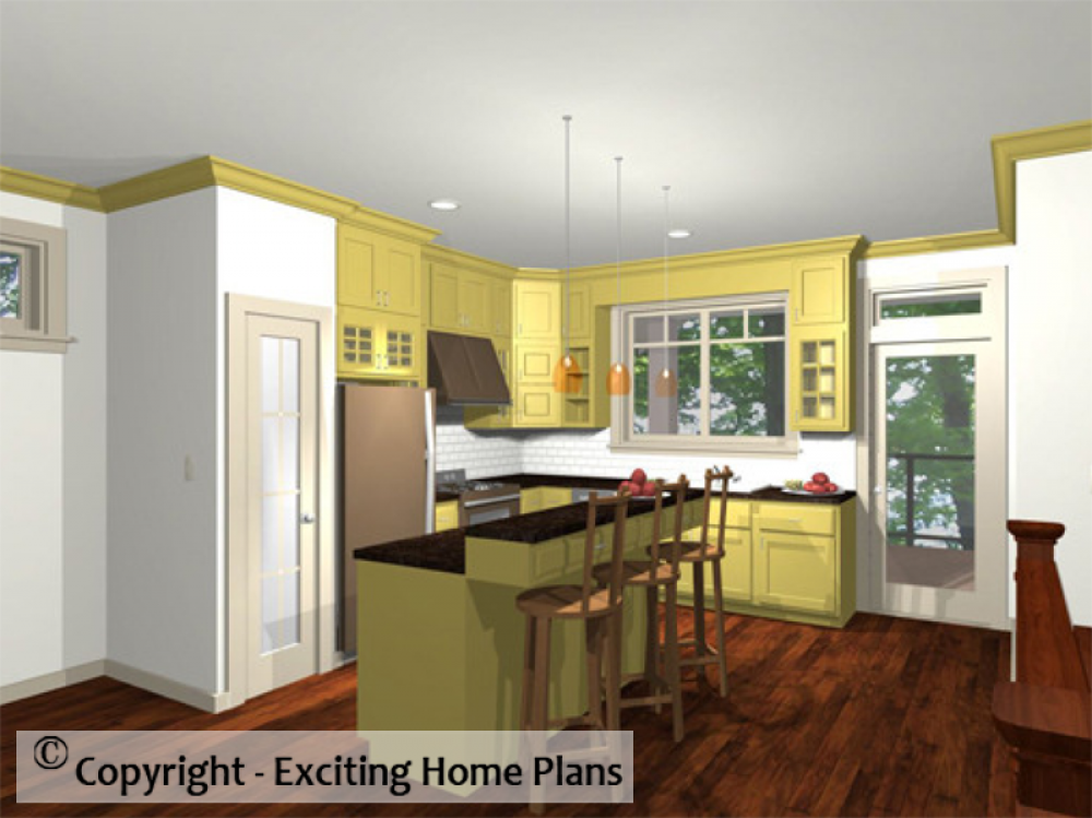 House Plan E1036-10 Interior Kitchen 3D Area