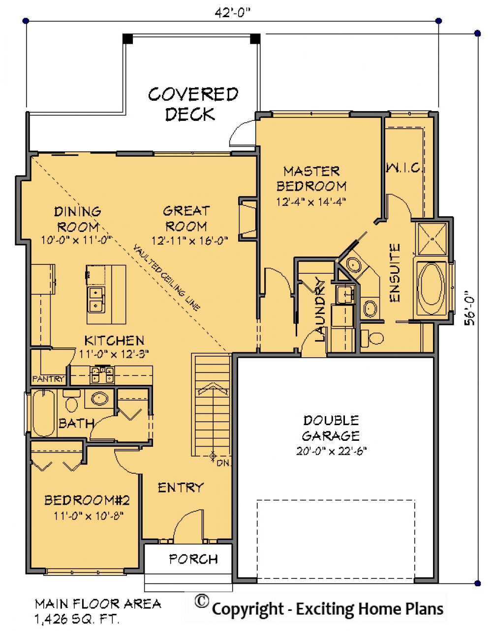 House Plan E1589-10  Main Floor Plan