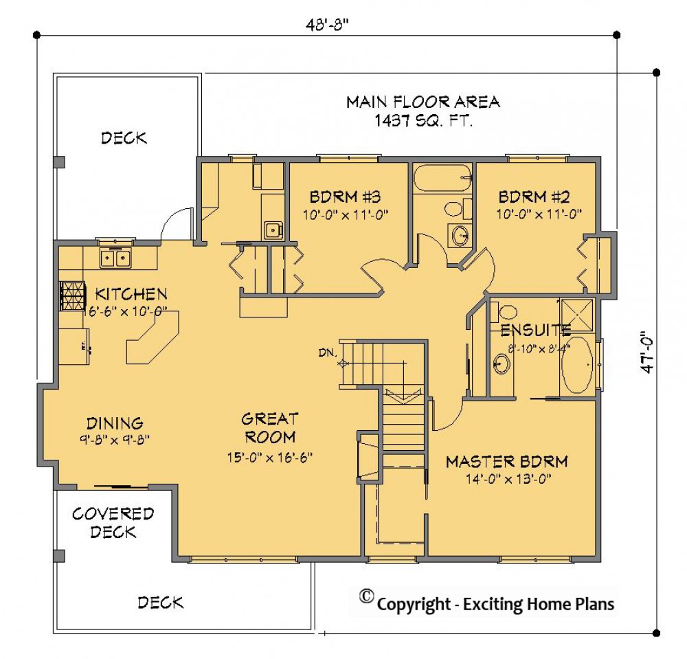 House Plan E1399-10  Main Floor Plan
