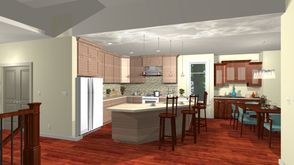 House Plan E1603-10 Interior Kitchen 3D  Area