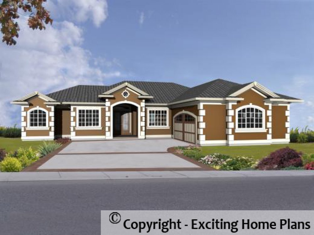 House Plan E1083-10 Exterior 3D View