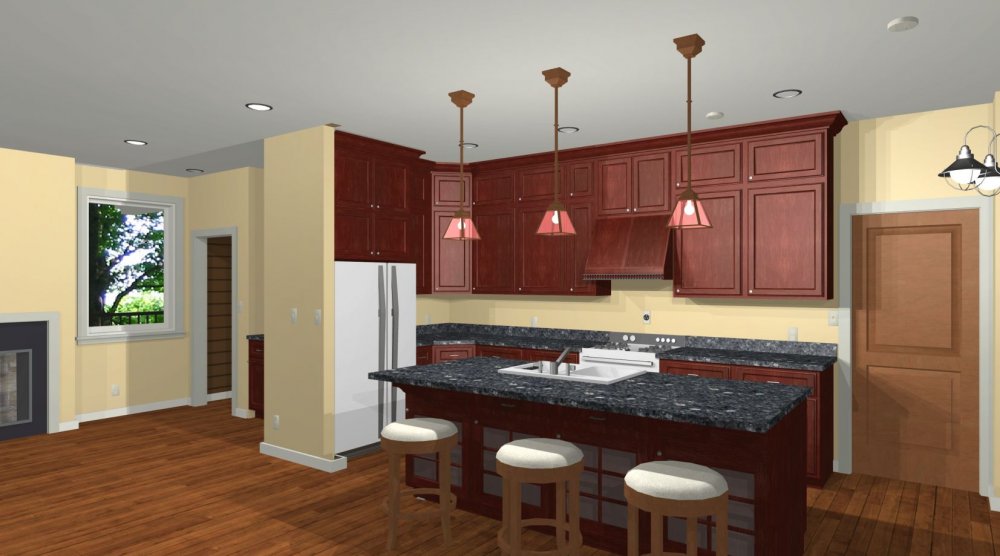 House Plan E1356-10 Interior Kitchen 3D Area