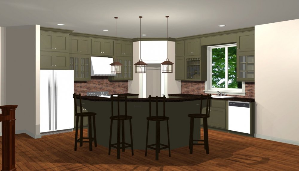 House Plan E1171-10 Interior Kitchen 3D Area