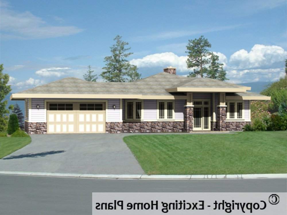 House Plan E1324-10 Exterior 3D View REVERSE