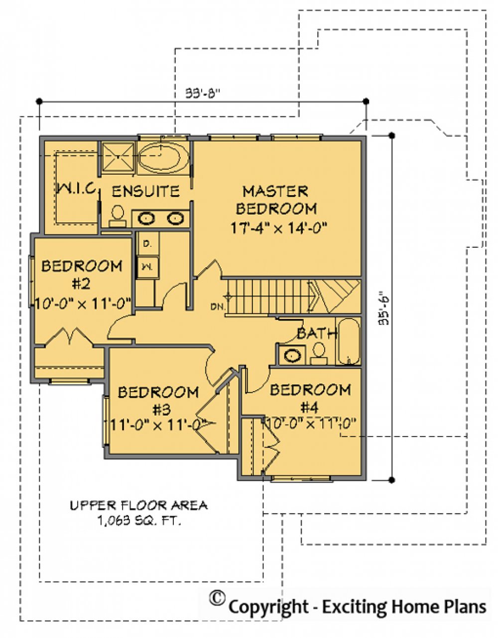 House Plan E1147-10 Upper Floor Plan