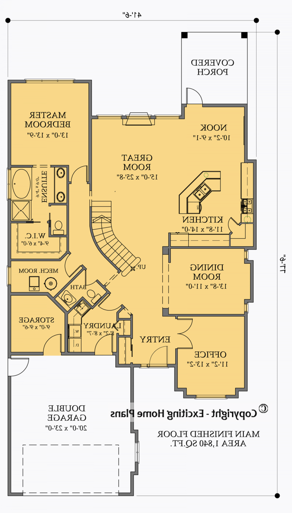 House Plan E1031-10 Main Floor Plan REVERSE