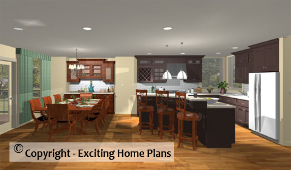 House Plan E1051-10 Interior Kitchen 3D Area