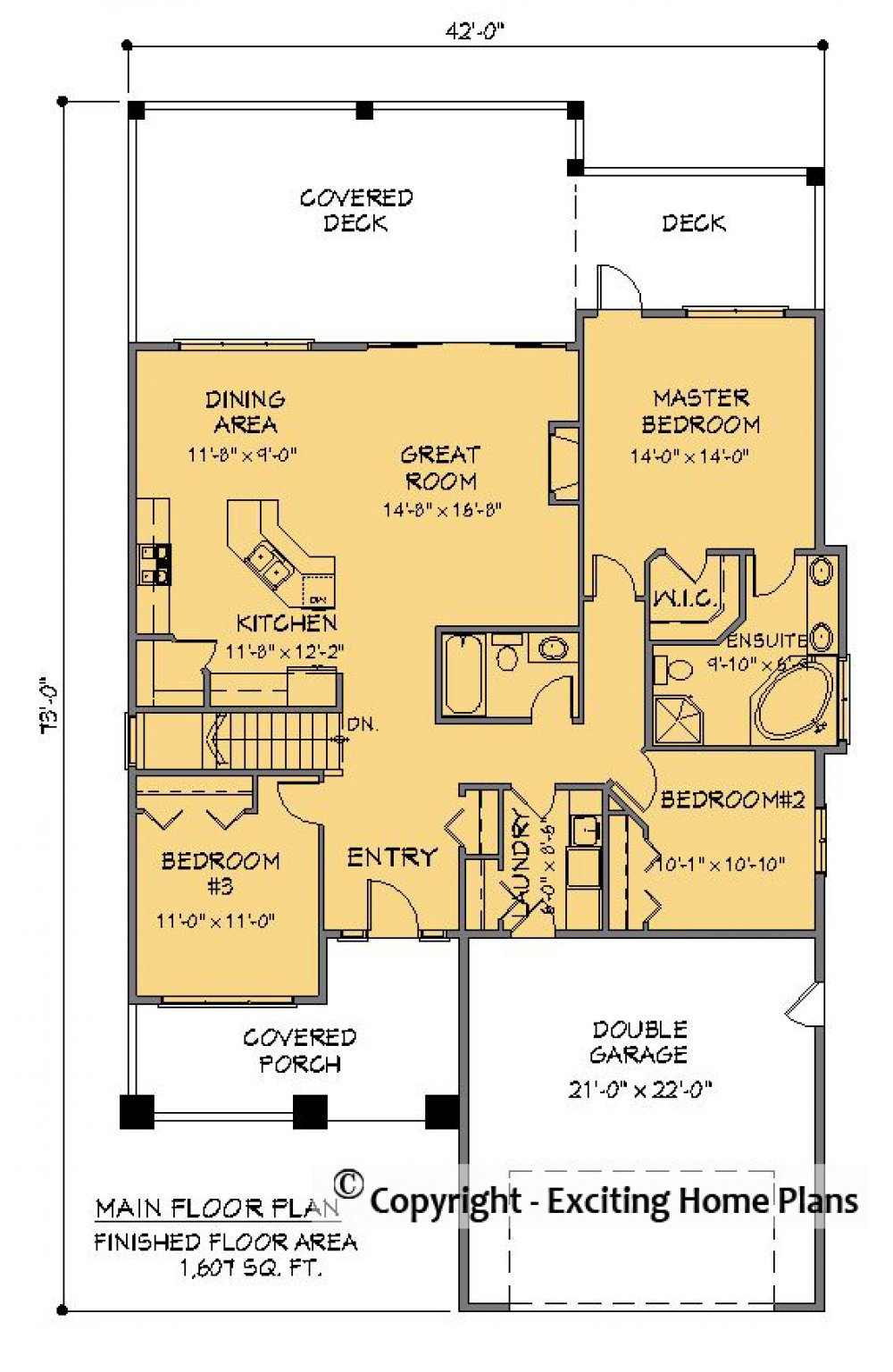 House Plan E1572-10 Main Floor Plan