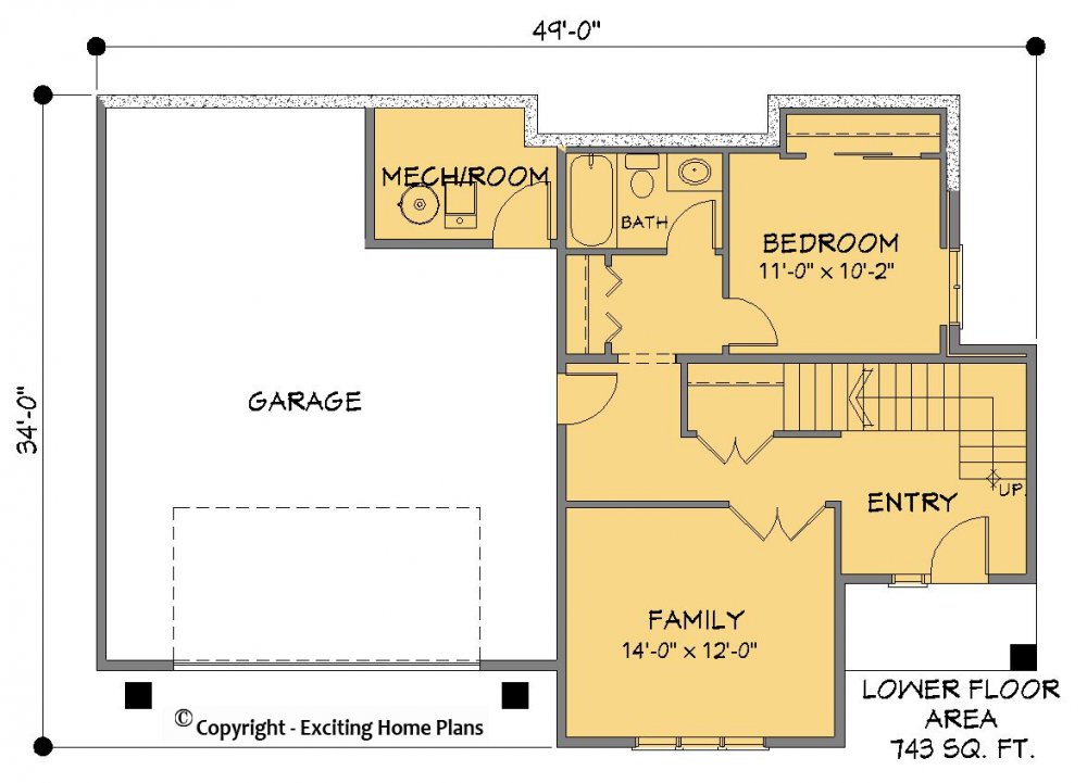 House Plan E1562-10 Lower Floor Plan