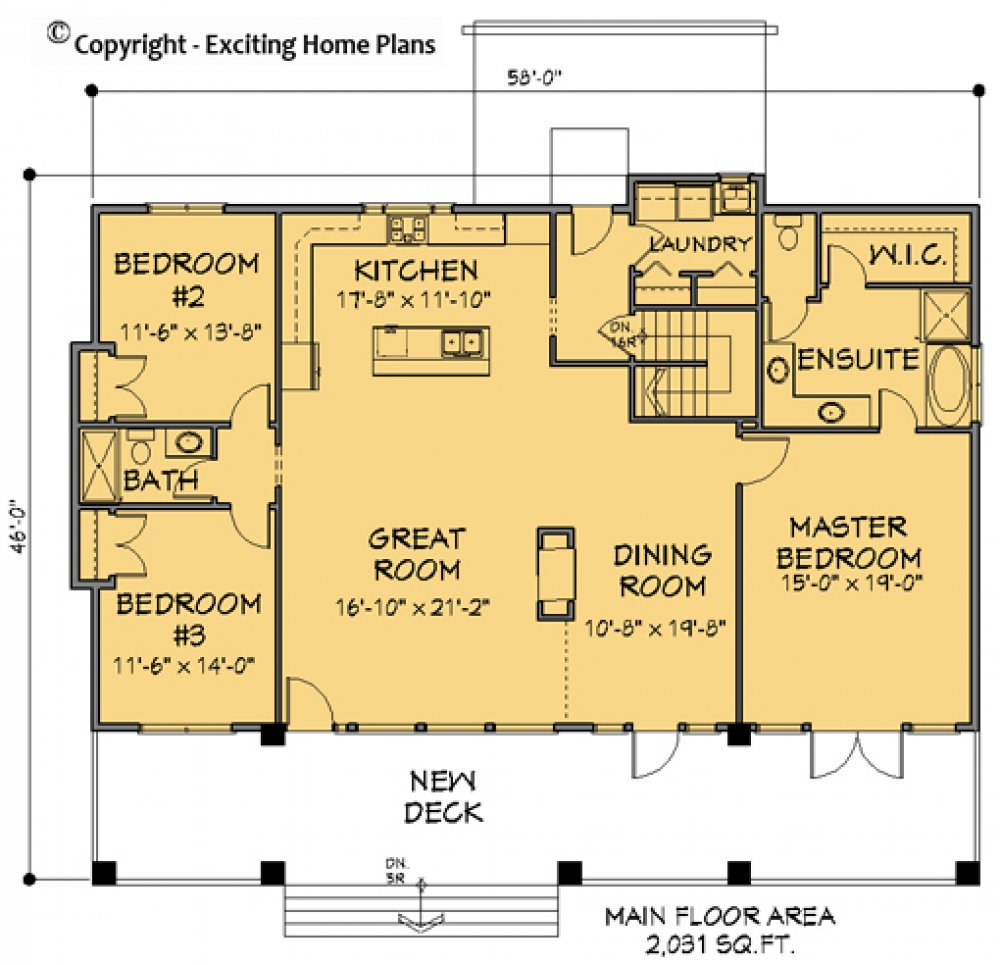 House Plan E1134-10 Main Floor Plan