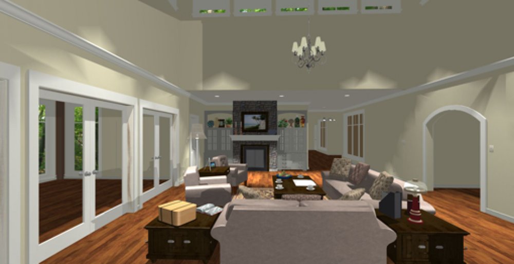 House Plan E1080-10 Interior Living 3D Area