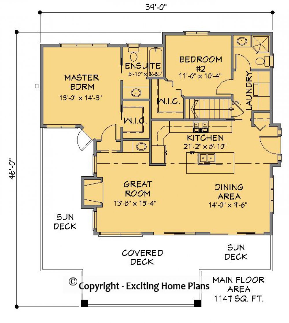 House Plan E1356-10 Main Floor Plan