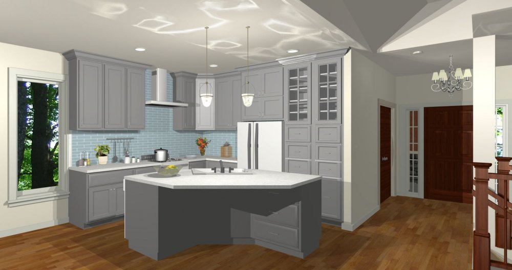 House Plan E1595-10 Interior Kitchen 3D Area
