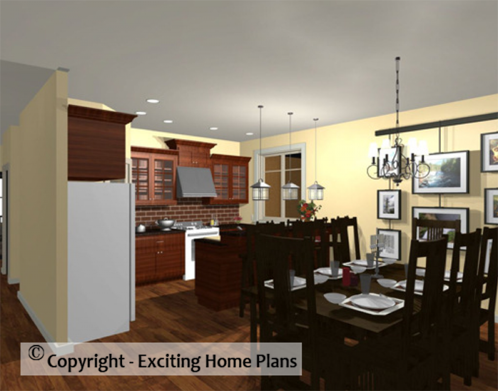 House Plan E1011-10 Interior Kitchen 3D Area