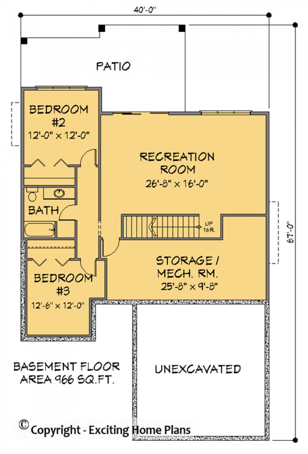 House Plan E1129-10 Lower Floor Plan