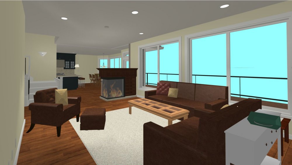 House Plan E1075-11 Interior Living 3D Area