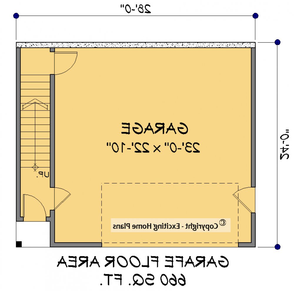 House Plan E1440-10  Lower Floor Plan REVERSE