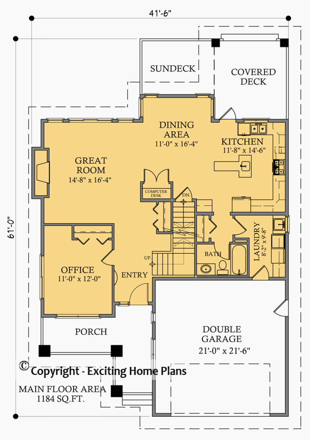 House Plan E1025-10 Main Floor Plan