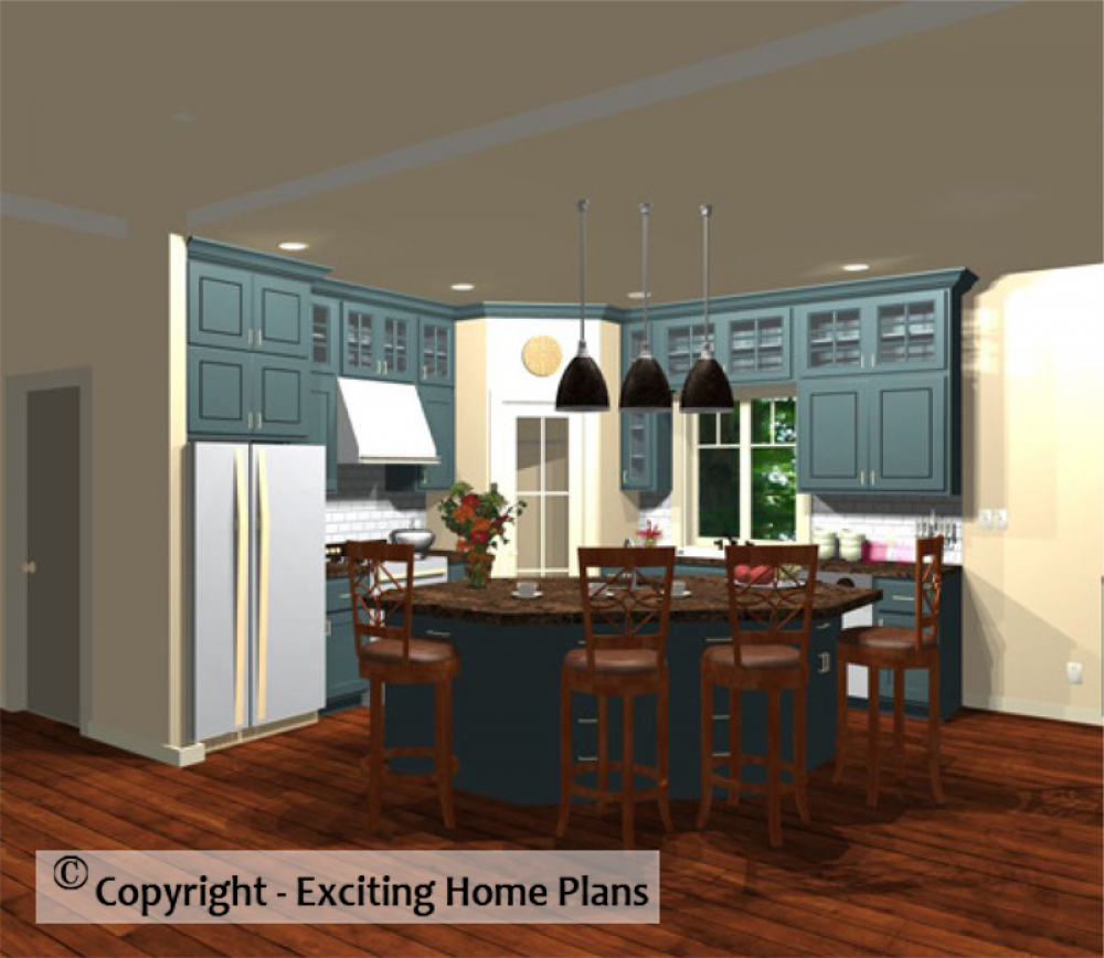 House Plan E1030-10 Interior Kitchen 3D Area