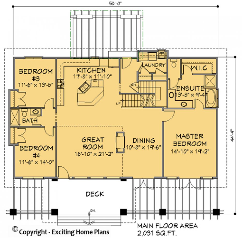 House Plan E1139-10 Main Floor Plan