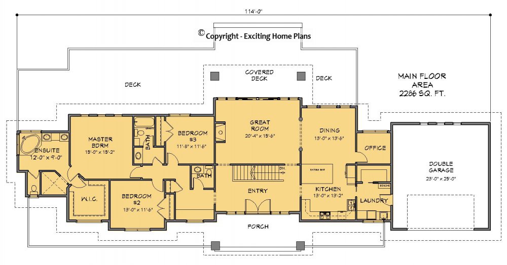 House Plan E1654-10 Main Floor Plan