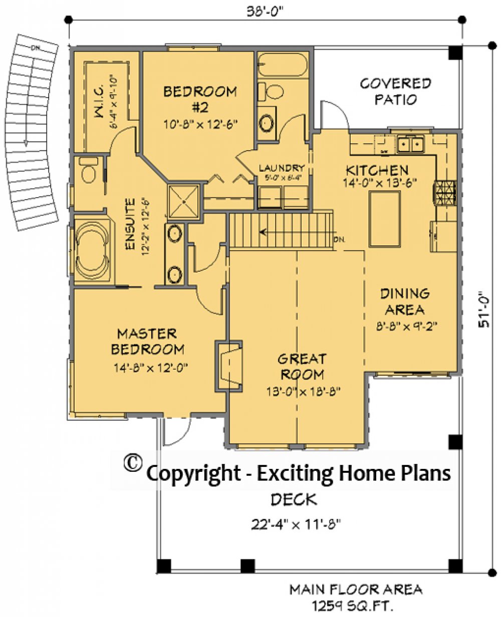 House Plan E1236-10M Main Floor Plan