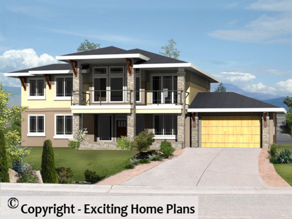 House Plan E1336-10 Exterior 3D View