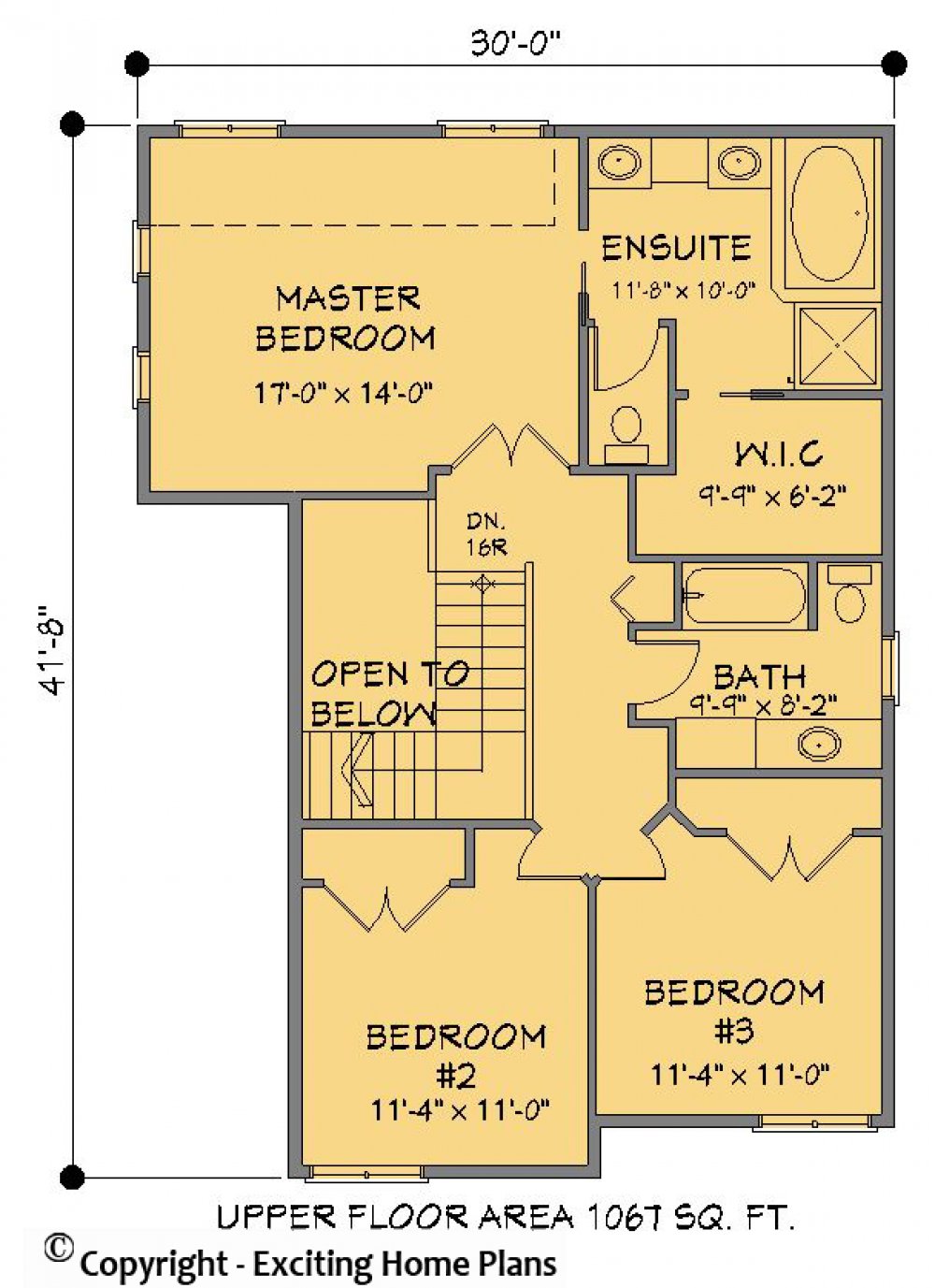 House Plan E1456-10 Upper Floor Plan
