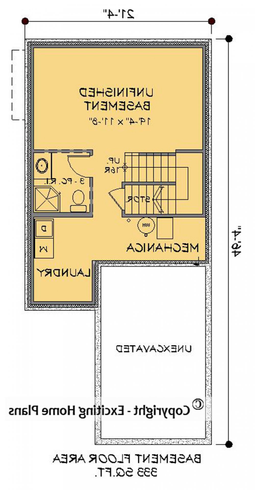 House Plan E1104-10 Lower Floor Plan REVERSE