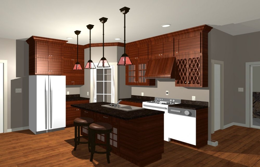 House Plan E1410-10 Interior Kitchen 3D Area