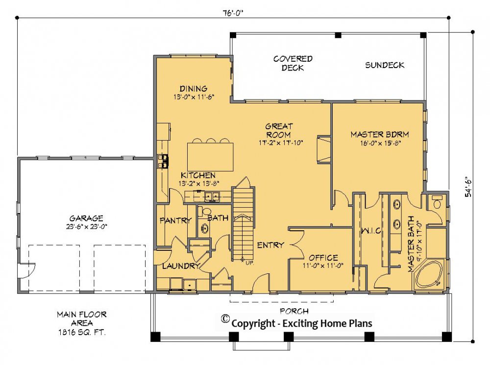 House Plan E1468-10  Main Floor Plan