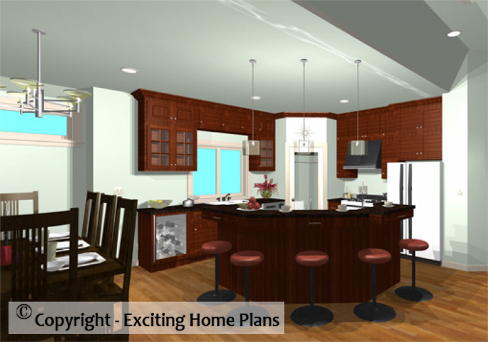 House Plan E1018-10 Interior Kitchen 3D Area