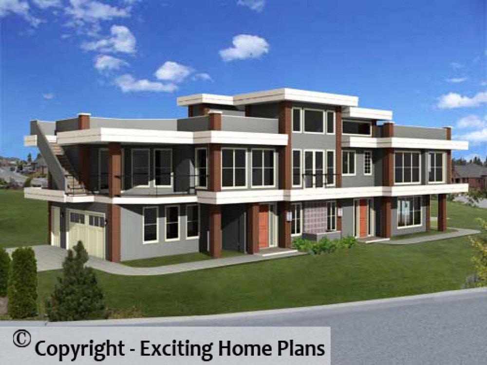 House Plan E1243-10 Exterior 3D View
