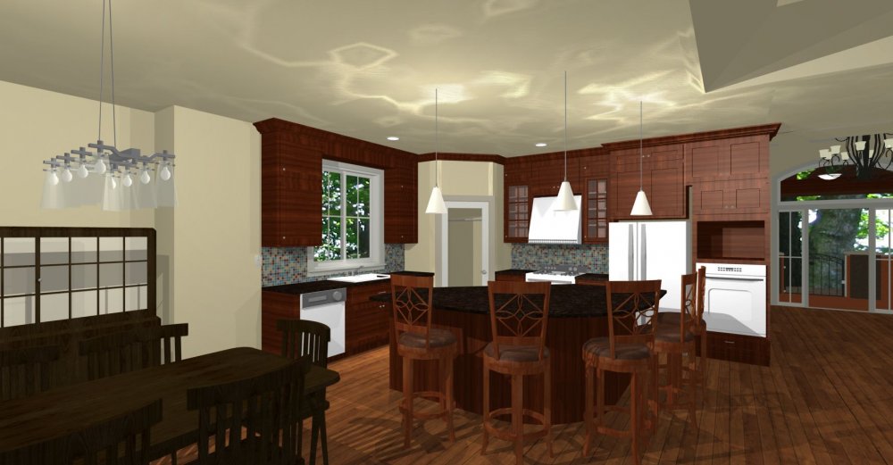 House Plan E1150-10 Interior Kitchen 3D Area