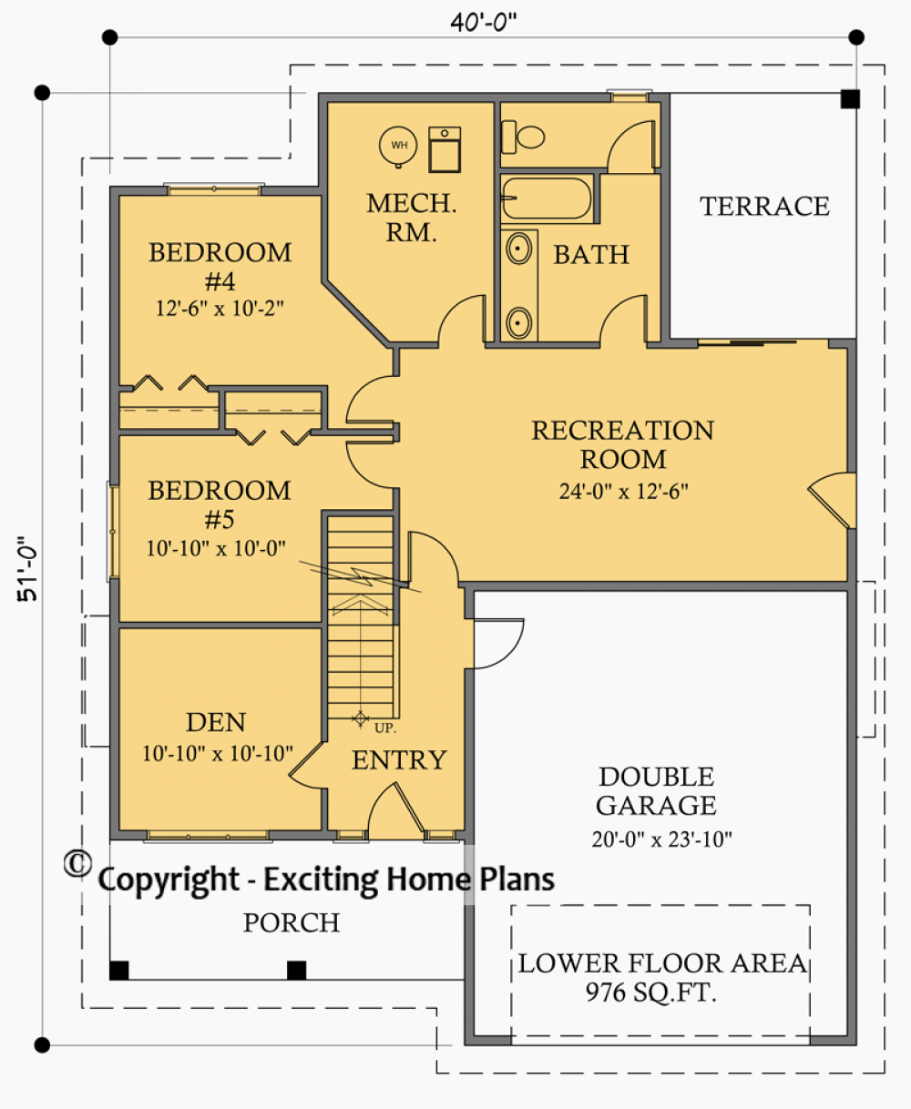 House Plan E1024-10  Lower Floor Plan