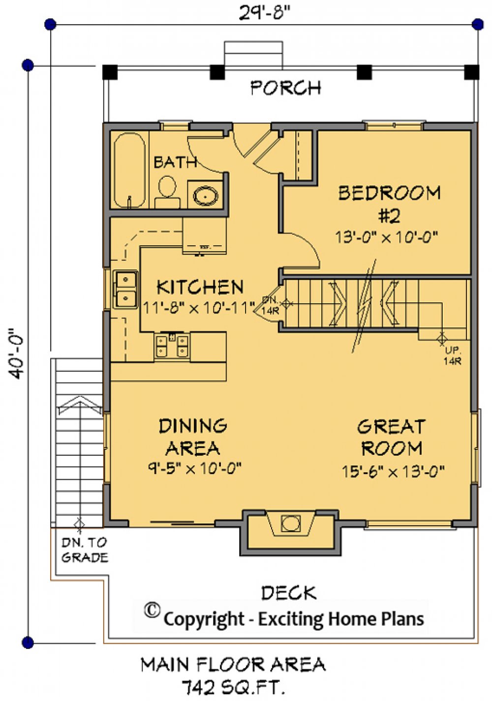 House Plan E1114-10 Main Floor Plan
