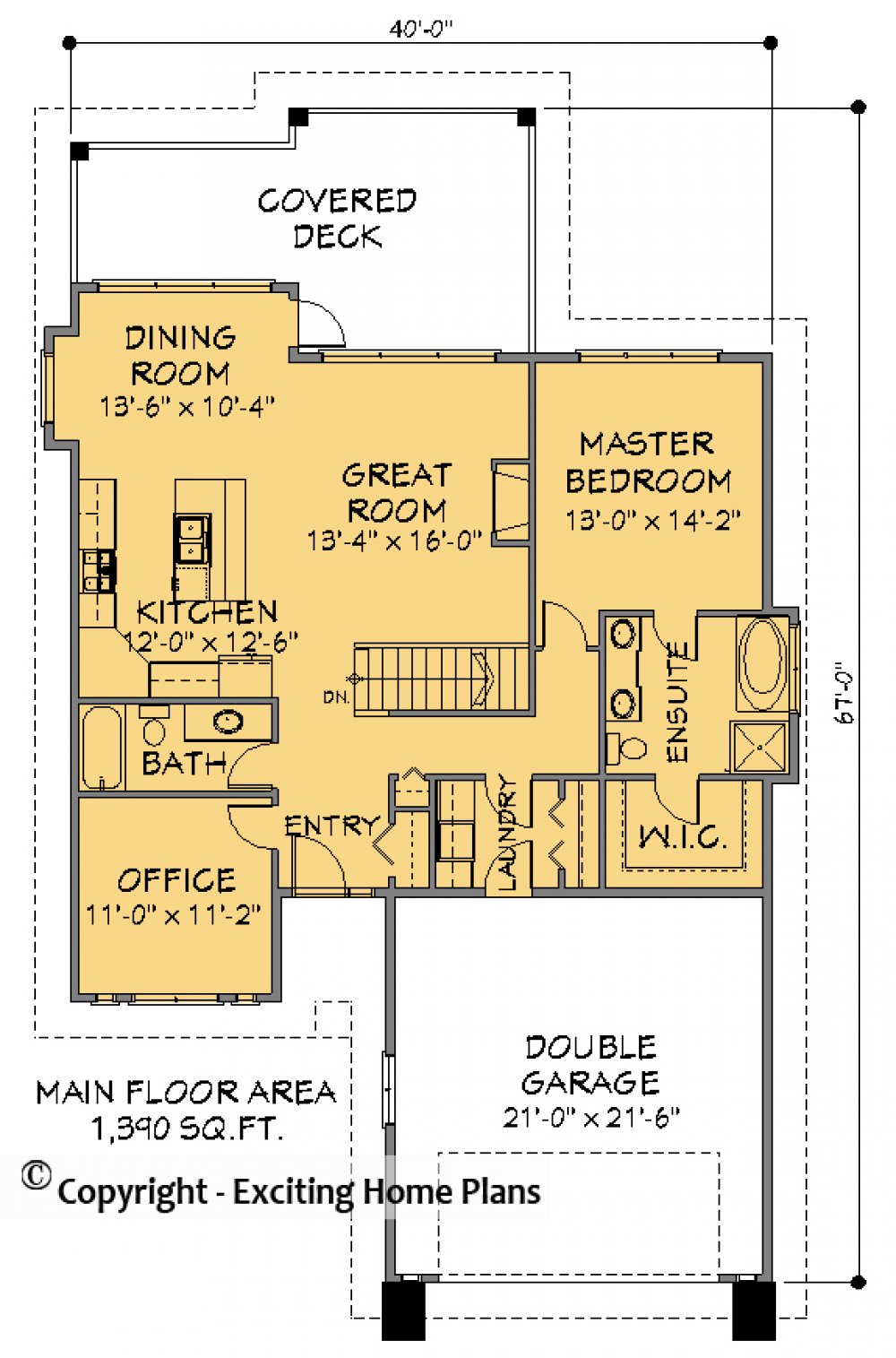 House Plan E1583-10  Main Floor Plan