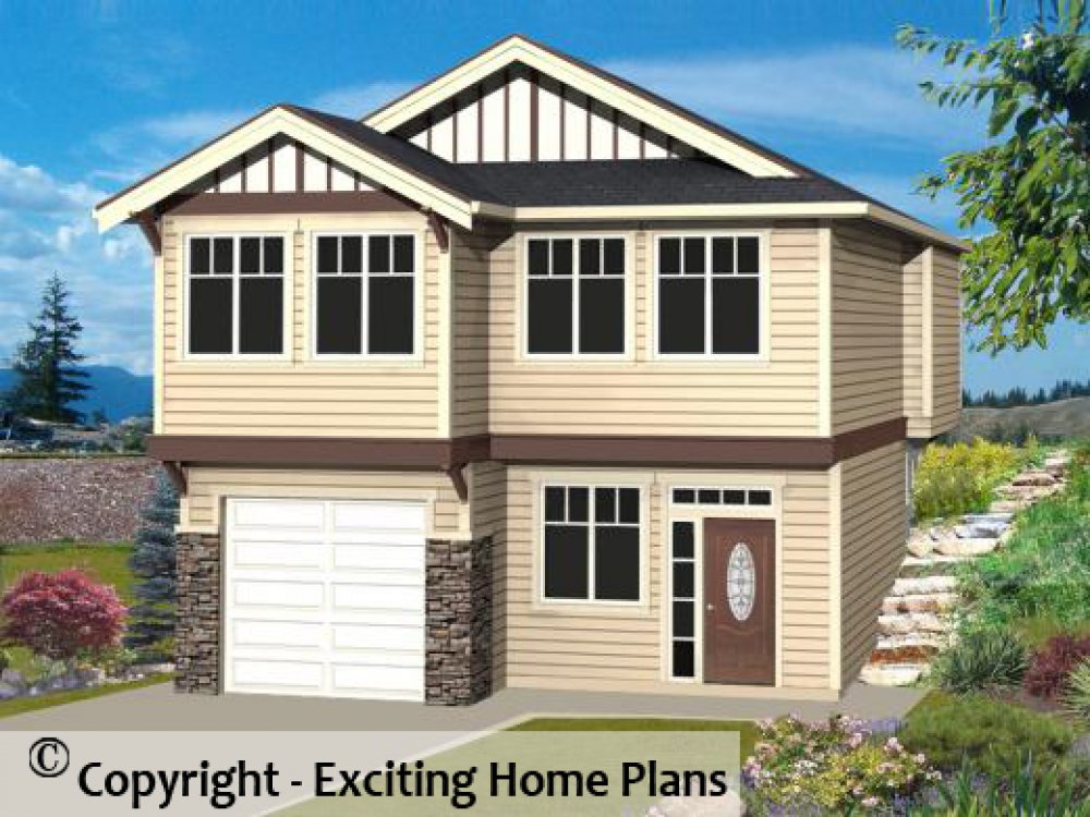 House Plan E1157-10 Exterior 3D View