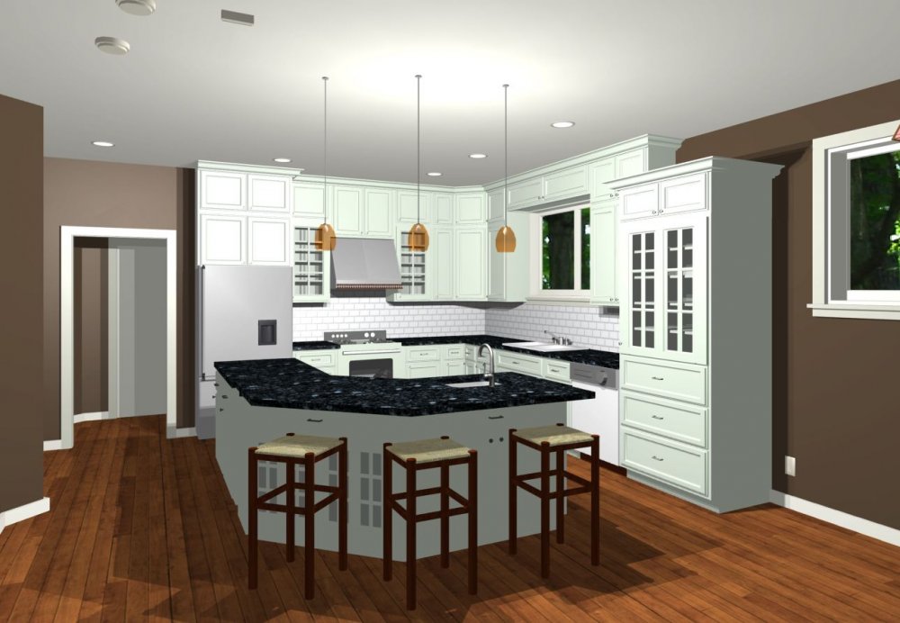 House Plan E1202-10 Interior Kitchen 3D Area