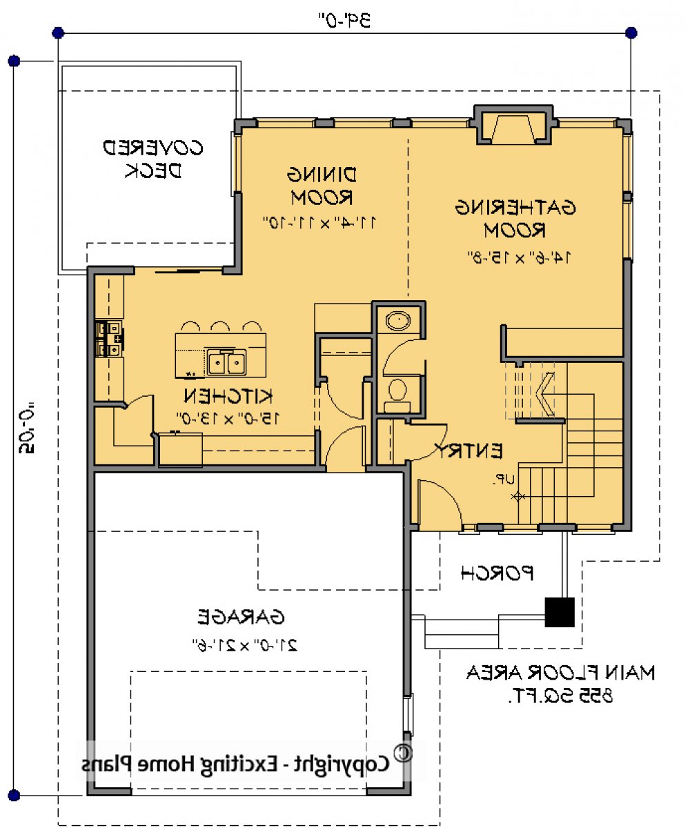 House Plan E1569-10 Main Floor Plan REVERSE