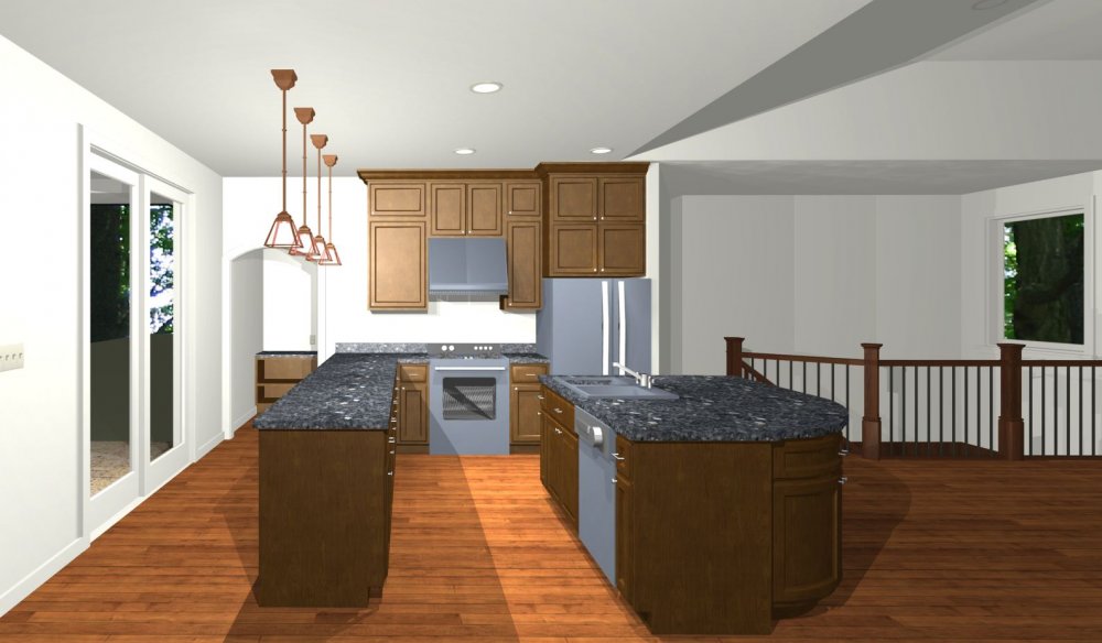 House Plan E1321-10 Interior Kitchen 3D Area