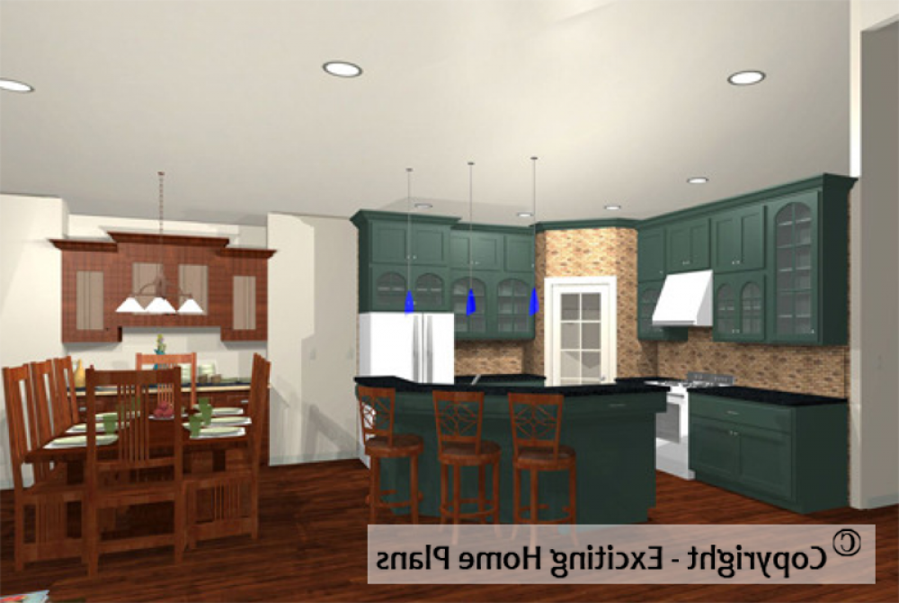 House Plan E1046-10M Interior Kitchen Area REVERSE