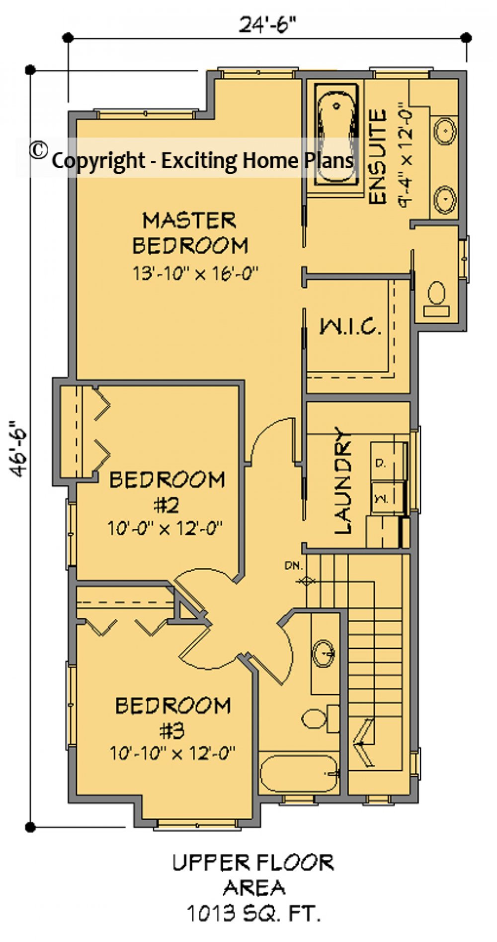 House Plan E1290-10 – Upper Floor Plan