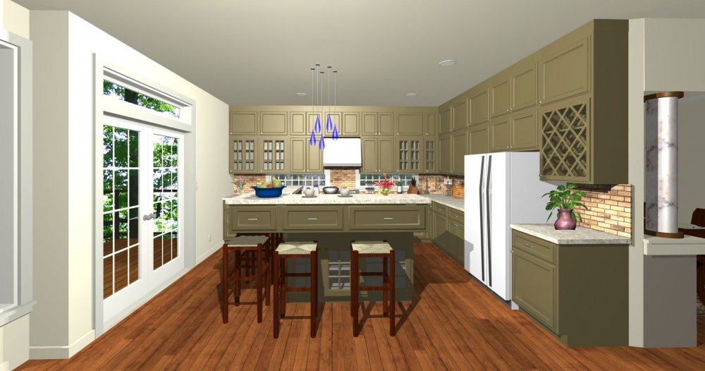 House Plan E1177-10 Interior Kitchen 3D Area