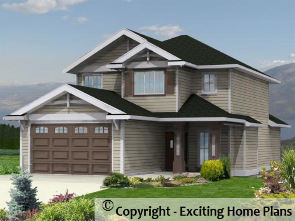 House Plan E1026-10 Exterior 3D View