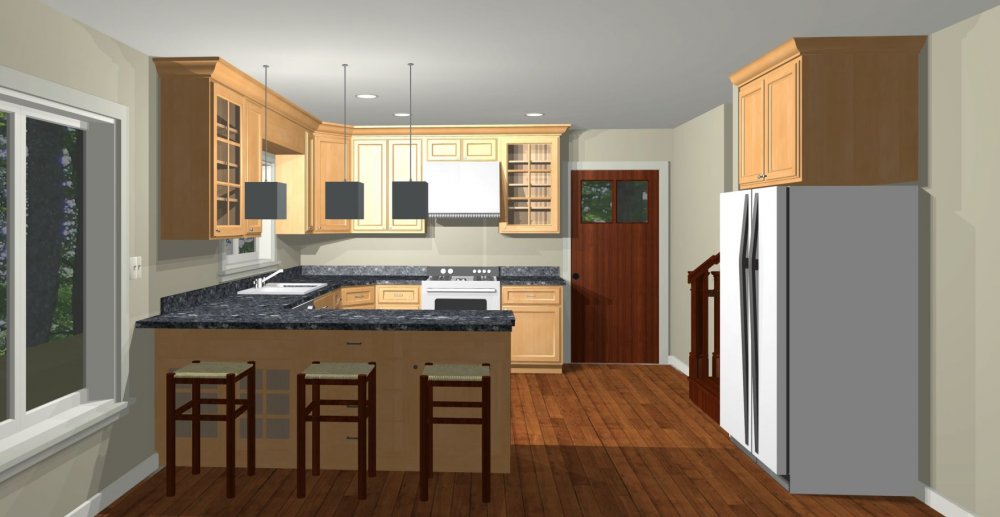 House Plan E1292-10 Interior Kitchen 3D Area