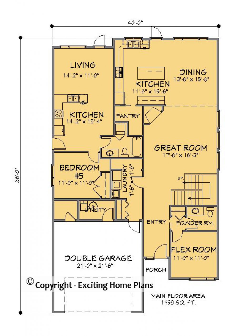 House Plan E1713-10M Main Floor Plan