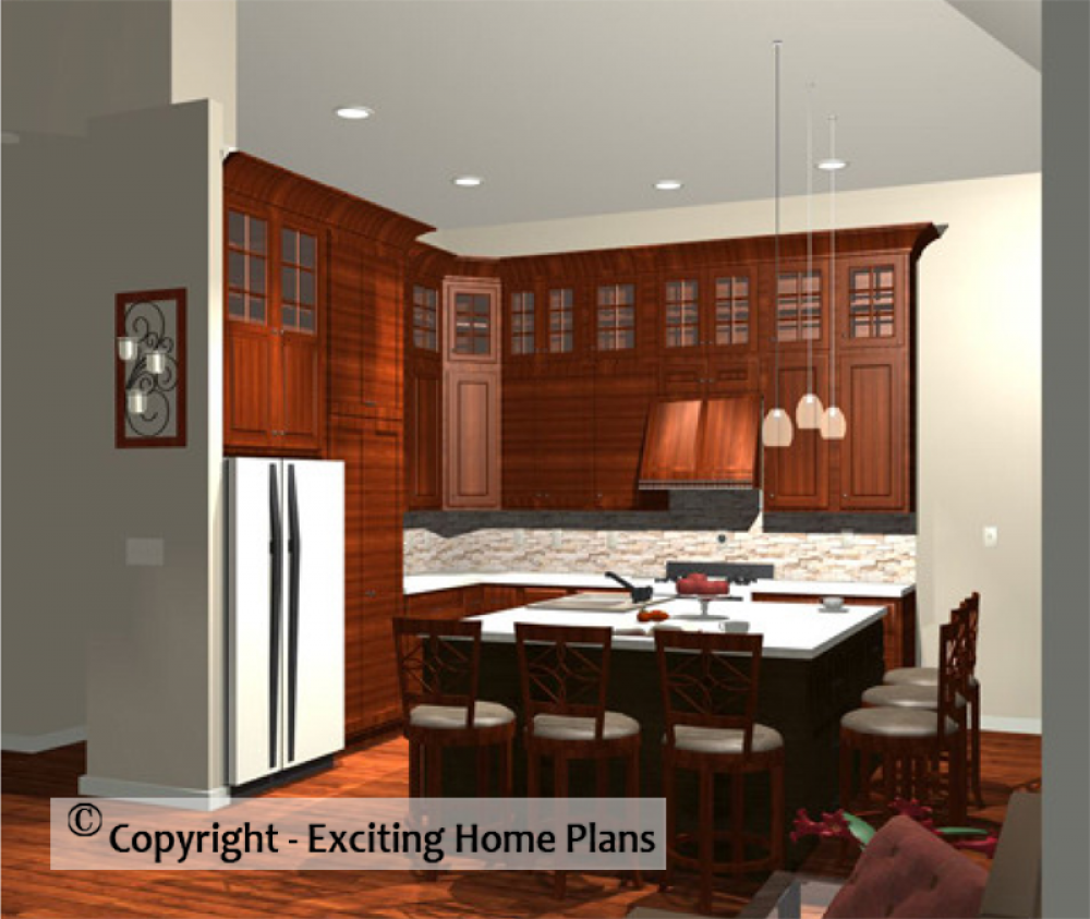 House Plan E1002-10M Interior Kitchen 3D Area
