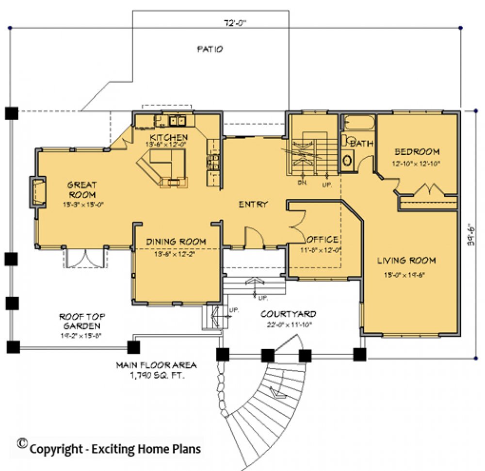 House Plan E1089-10 Main Floor Plan