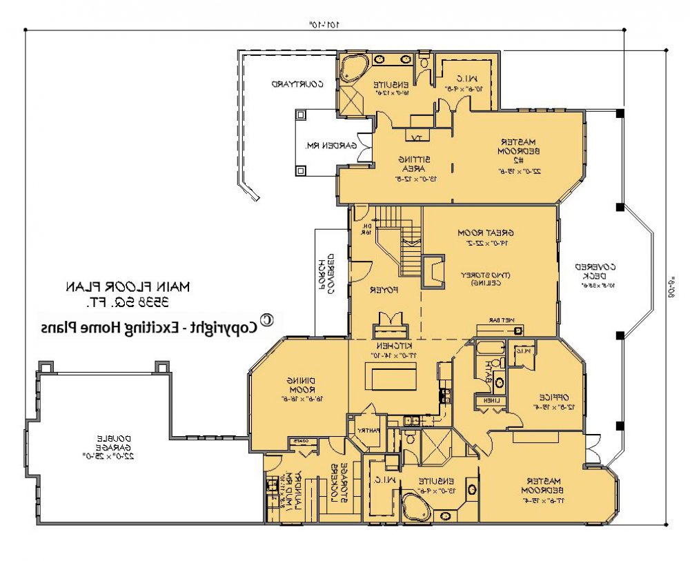 House Plan E1484-10 Main Floor Plan REVERSE